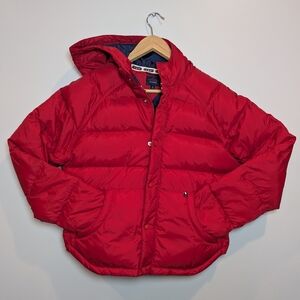 Vintage Tommy Jeans Tommy Hilfiger Women's Size M Red Down Puffer Jacket